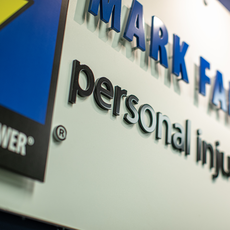 Mark Farbman Personal Injury Attorney sign