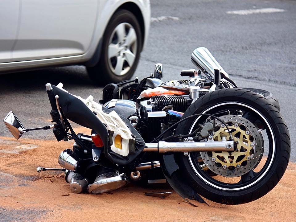crashed motorcycle