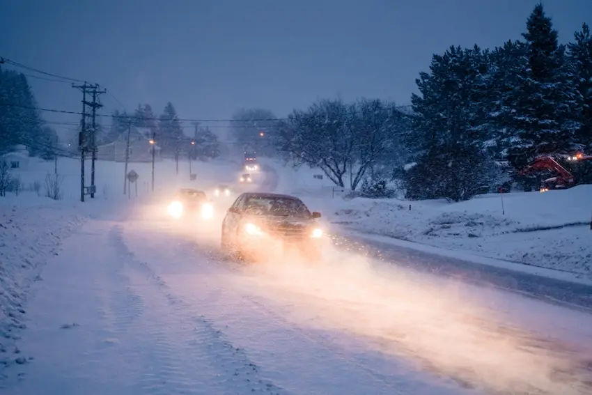 Icy road causing a weather related car accident in the Charlotte area