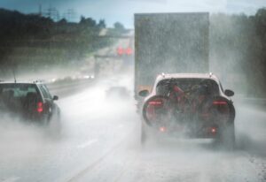 Weather related car accident in Charlotte caused by heavy rain and reduced visibility