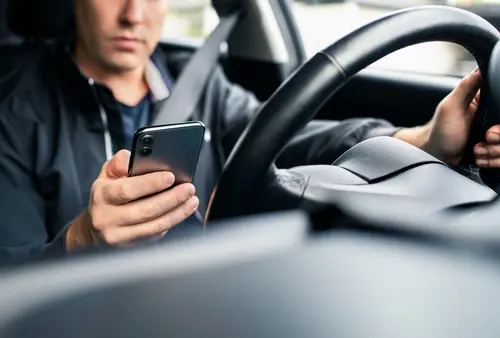 Man On Phone While Driving